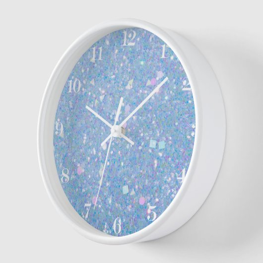 Periwinkle Blue Chunky Glitter Glam Clock (Hoek)