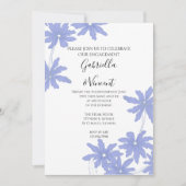 Periwinkle Blue Daisies Engagement Party Kaart (Voorkant)