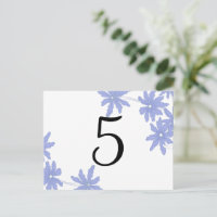Periwinkle Blue Daisies Table Number
