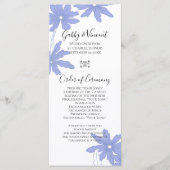 Periwinkle Blue Daisies Wedding Programme Programma (Voorkant)