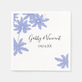 Periwinkle Blue Daisies Wedding Servet (Voorkant)