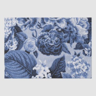 Periwinkle Blue  Floral Toile No.1 Tissuepapier