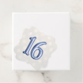 Periwinkle Blue Folie en Gold Bokeh Shimmer Bedankjes Labels (In situ)