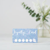 Periwinkle Blue Glitter Customer Loyalty Kaart Visitekaartje (Staand voorkant)