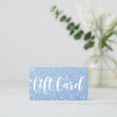 Periwinkle Blue Glitter Store Gift Kaarten Visitekaartje (Staand voorkant)