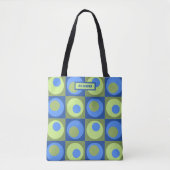 Periwinkle Blue Green Patterned Personalized Draagtas (Voorkant)