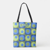 Periwinkle Blue Green Patterned Personalized Draagtas (Achterkant)