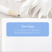 Periwinkle Blue Hand Lettering Scripting Etiket (Insitu)