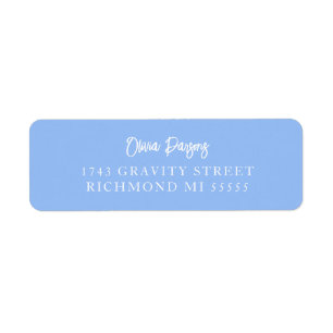 Periwinkle Blue Hand Lettering Scripting Etiket
