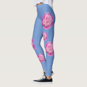 Periwinkle Blue-Leggings met roze ventilatorontwer Leggings (Links)