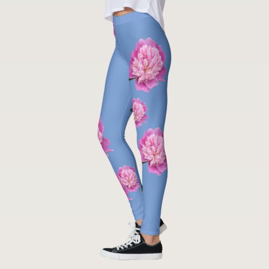 Periwinkle Blue-Leggings met roze ventilatorontwer Leggings (Links)