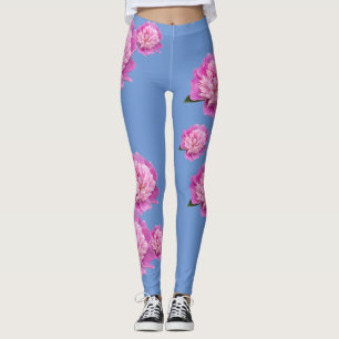 Periwinkle Blue-Leggings met roze ventilatorontwer Leggings
