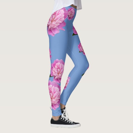 Periwinkle Blue-Leggings met roze ventilatorontwer Leggings (Rechts)