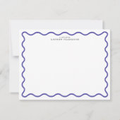 Periwinkle Blue Modern Wavy Border Note card Kaart (Voorkant)
