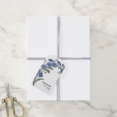 Periwinkle Blue Moderne Bloemen Huwelijk Dank u Cadeaulabel (Met Touw)