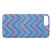 Periwinkle Blue Pink en Grey Chevron Pattern Case-Mate iPhone Case (Achterkant (Horizontaal))
