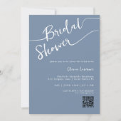 Périwinkle Blue Script Bridal Shower Invitation (Devant)