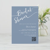 Périwinkle Blue Script Bridal Shower Invitation (Debout devant)