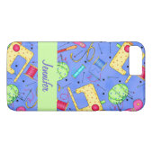 Periwinkle Blue Sewing Notions Name Persoonlijk Case-Mate iPhone Case (Achterkant (Horizontaal))