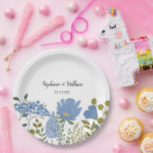 Periwinkle Blue Spring Floral Wedding Specialized Papieren Bordje (Feest)