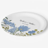 Periwinkle Blue Spring Floral Wedding Specialized Papieren Bordje (Gekanteld)