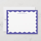Periwinkle Blue Wavy Frame Note Card Kaart (Voorkant)