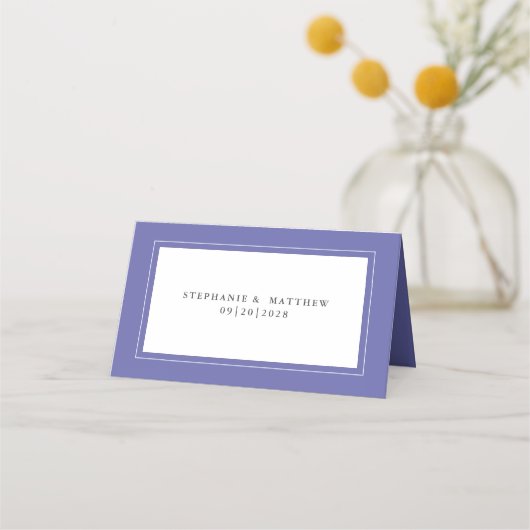 Periwinkle Blue Wedding Elegant Chic Border Modern (Achterkant)