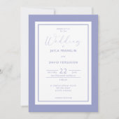 Periwinkle Blue White Hydrangea Flowers Invitation Kaart (Voorkant)
