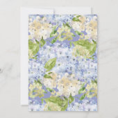 Periwinkle Blue White Hydrangea Flowers Invitation Kaart (Achterkant)