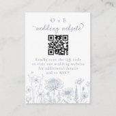 Periwinkle Botanical Wedding Website QR Code  Informatiekaartje (Voorkant)