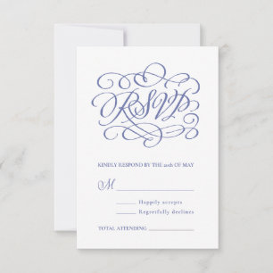 Periwinkle Botanische Respons/RSVP-Tussenvoegsel RSVP Kaartje