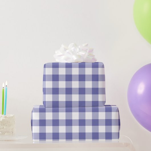 Periwinkle Buffalo Check Gingham Pattern Cadeaupapier (Feestgeschenken)