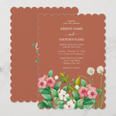 Periwinkle Burnt Oranje Terracotta Wedding Kaart (Voorkant / Achterkant)