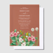 Periwinkle Burnt Oranje Terracotta Wedding Vellum Uitnodigingen (Offset)