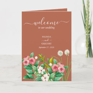 Periwinkle Burnt Oranje Wedding Order of Service Programma