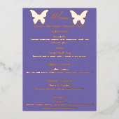 Periwinkle Butterfly-thema verjaardagsdiner Menu (Voorkant)