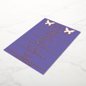 Periwinkle Butterfly-thema verjaardagsdiner Menu (Gedraaid)