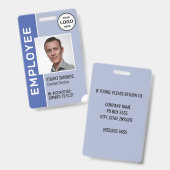 Periwinkle Corporate Logo Medewerker Fotobadge Badge (Front & Back)