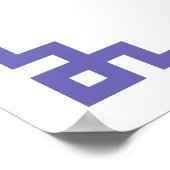 Periwinkle Decorative Greek Key Border Monogram Poster (Hoek)