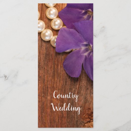 Periwinkle en Barn Wood Country Wedding Programme Programma (Voorkant)