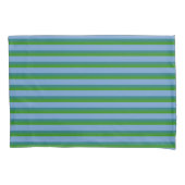 Periwinkle en Green Stripe Standard Pillow Hoesje Kussensloop (Voorkant)