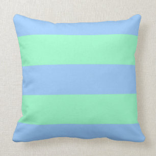 Periwinkle en Mint Green Stripes Kussen