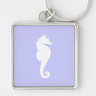 Periwinkle en White Zee Horse Sleutelhanger
