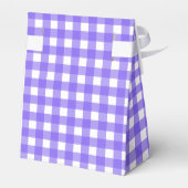 Periwinkle en witte gingham bedankdoosjes (Achterkant)