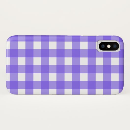 Periwinkle en witte gingham Case-Mate iPhone case (Achterkant (horizontaal))