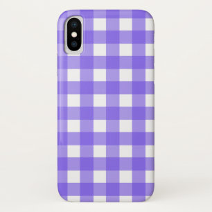 Periwinkle en witte gingham iPhone x hoesje