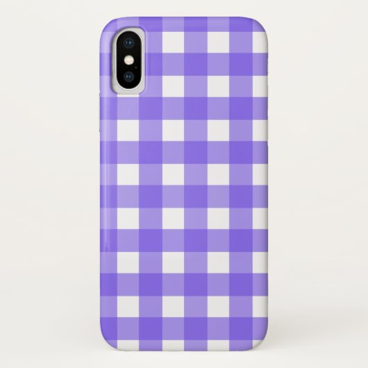 Periwinkle en witte gingham Case-Mate iPhone case (Achterkant)