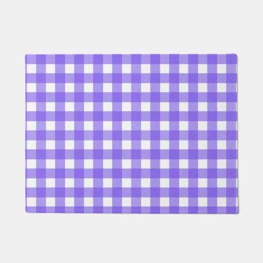 Periwinkle en witte gingham deurmat (Voorkant)