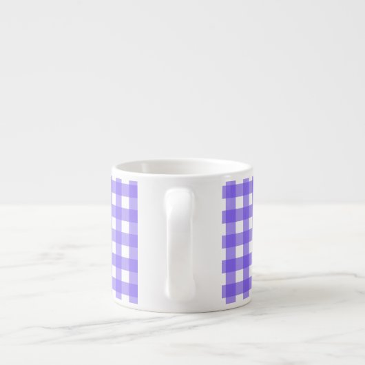 Periwinkle en witte gingham espresso kop (Achterkant)