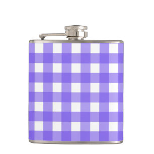 Periwinkle en witte gingham heupfles